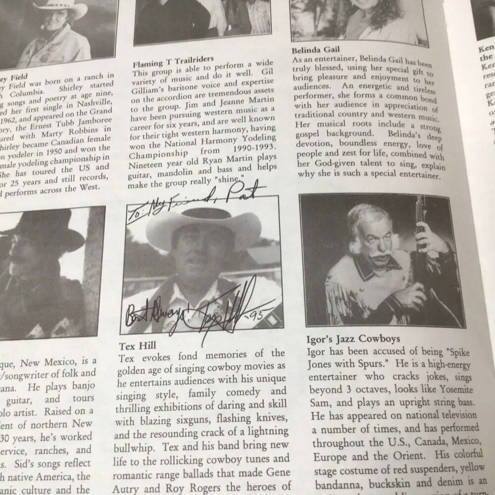 Signed x6 Vtg 7th Annual Western Music Festival 1995 Tucson Arizona Program 919A